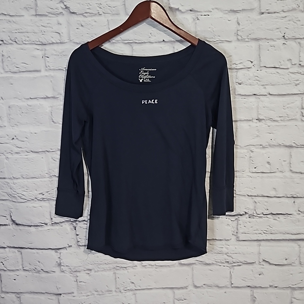 Y2K American Eagle 3/4 length sleeve top
